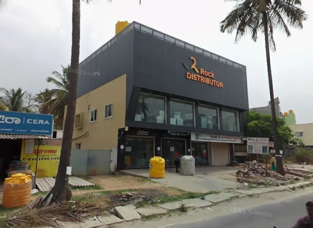 Stone & Rock Pebbles company building with clean, high-quality storefront and logo signage.